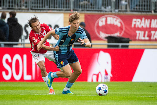 Degerfors Kazper Karlsson och Djurgårdens Patric Åslund