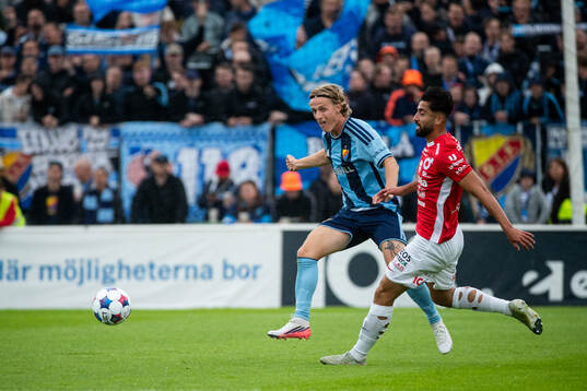 Djurgårdens Jeppe Okkels och Degerfors Ahmad Faqa