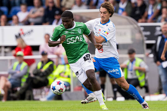Brages Ozor Victor Okeke och IFK Värnamos Antonio Kujundzic