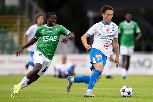 Brages Ozor Victor Okeke och IFK Värnamos Kai Meriluoto