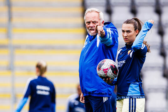 Djurgårdens tränare Andreas Johansson och Lucia Duras
