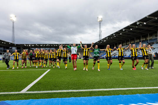 Hammarbys spelare jublar