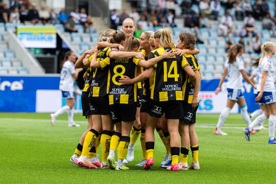Hammarbys spelare jublar