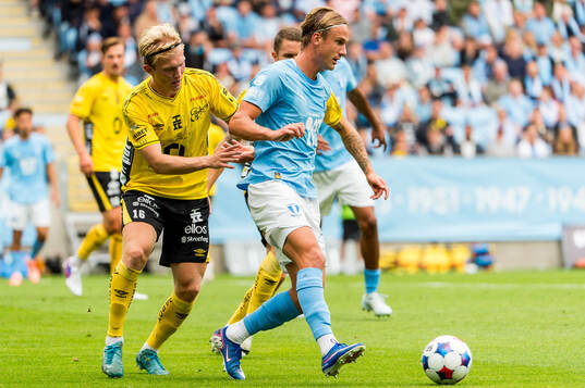Elfsborgs Alexander Jensen och Malmö FFs Erik Botheim