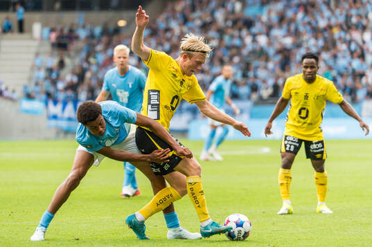 Malmö FFs Theodor Lundbergh och Elfsborgs Alexander Jensen