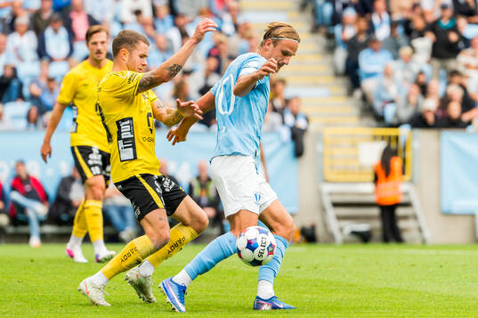 Elfsborgs Alexander Jensen och Malmö FFs Erik Botheim