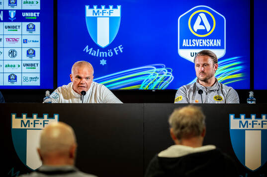 Malmö FFs huvudtränare Gaute Helstrup och Elfsborgs