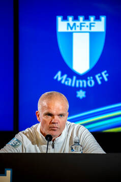 Malmö FFs huvudtränare Gaute Helstrup på en