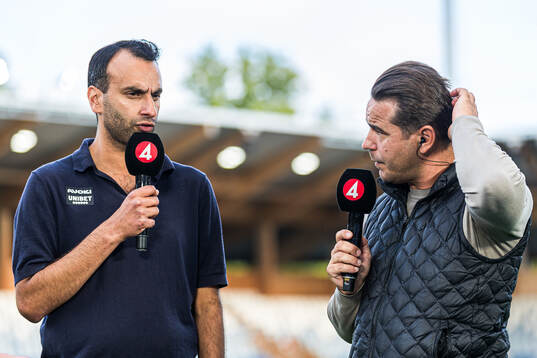 Sirius tränare Andreas Engelmark och TV4s Nordin Gerzic