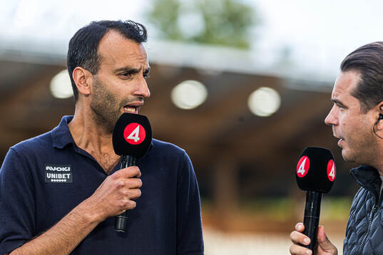 Sirius tränare Andreas Engelmark och TV4s Nordin Gerzic