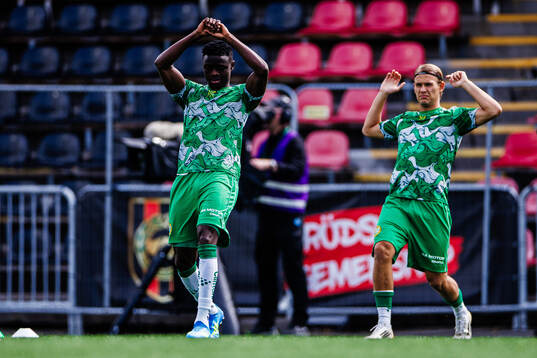 Hammarbys Ibrahima Breze Fofana och Markus Karlsson
