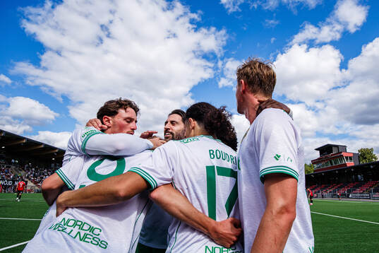 Hammarbys Noah Persson, Victor Lind, Amin Boudri, Nahir