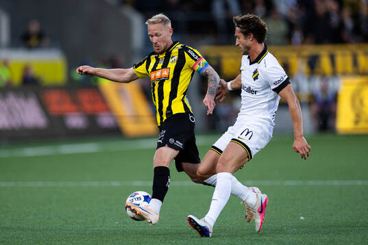Häckens Mikkel Rygaard Jensen och AIKs Hervé Matthys