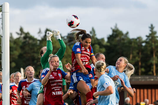 Vittsjös målvakt Elin Vaughan, Kajsa Lind och Lisa Klinga