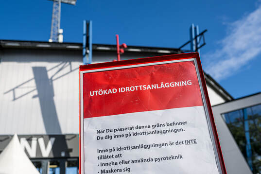 Skylt utanför Olympia
