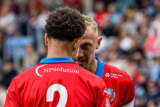 Helsingborgs Obafemi Awodesu och Jakob Voelkerling Persson