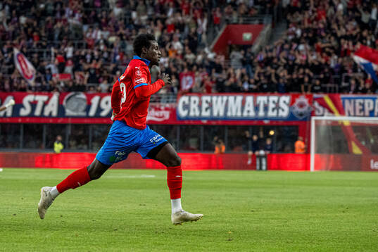 Helsingborgs Daouda Amadou jublar