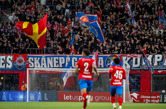 Helsingborgs supportrar jublar