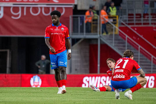 Helsingborgs Kevin Nyarko, Lukas Kjellnäs och Julian