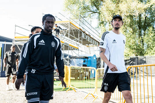 Landskronas Max'Med Omar Mohamed och tränare Robin Asterhed