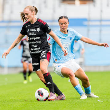 Piteås Asla Johannesen och Malmö FFs Amy Joan Irene Sayer