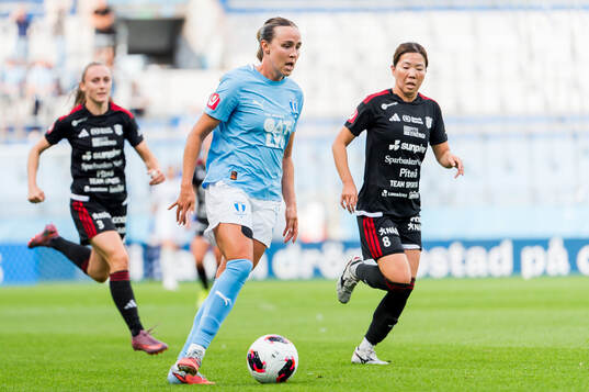 Malmö FFs Larkin Russell, Piteås Asla Johannesen och