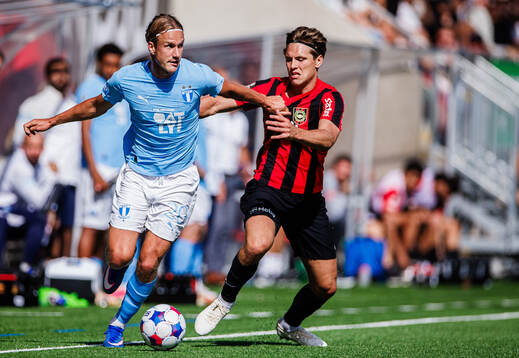 Malmö FFs Erik Botheim och Brommapojkarnas Oliver Zandén