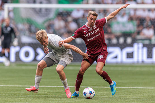 Djurgårdens Bo Hegland och Västerås Simon Gefvert
