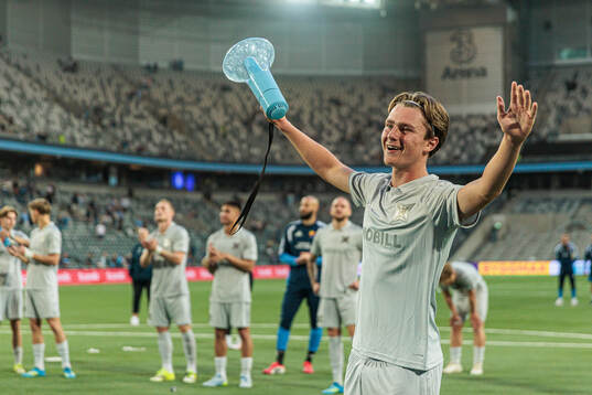 Djurgårdens Alexander Johansson jublar