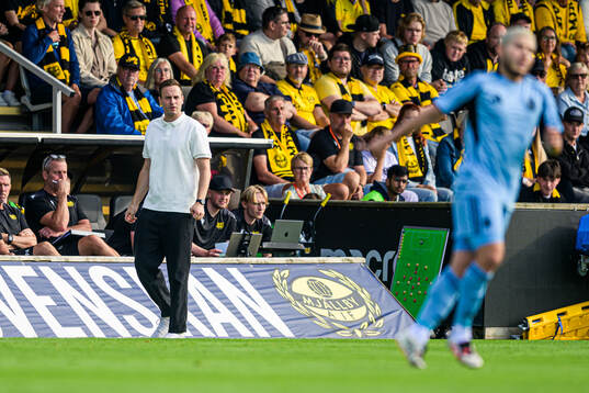 Coach Karl Marius Aksum of Mjällby