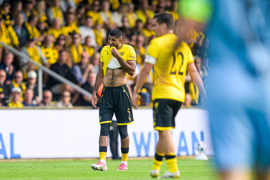 Abdullah Iqbal of Mjällby looks dejected