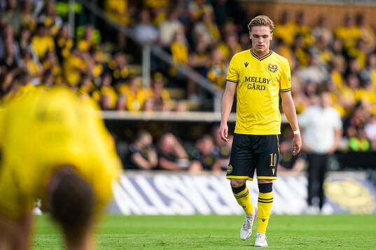 Jeppe Kjaer of Mjällby looks dejected