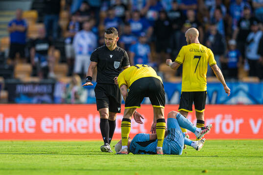Cristian Martinez of Slovan Bratislava in pain