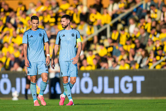 Svetozar Markovic and Kenan Bajric of Slovan Bratislava