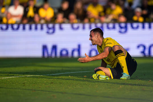 Ali Youssef of Mjällby in pain