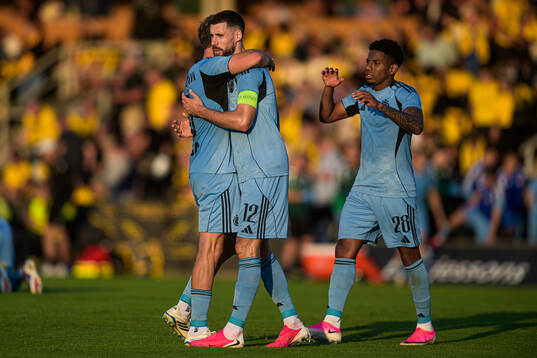 Kenan Bajric of Slovan Bratislava celebrates