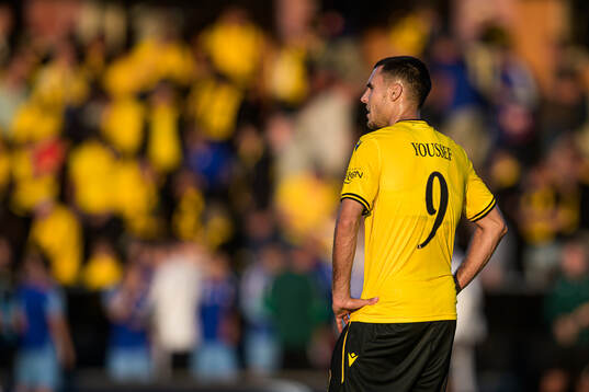 Ali Youssef of Mjällby looks dejected