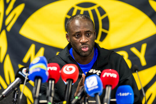 Coach Yaya Toure of Slovan Bratislava at the pressconference