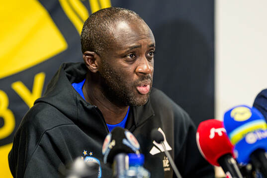 Coach Yaya Toure of Slovan Bratislava at the pressconference