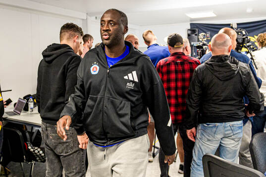 Coach Yaya Toure of Slovan Bratislava at the pressconference