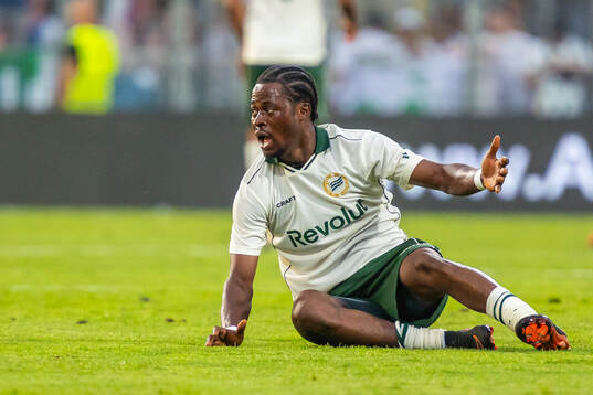 Frank Adjei of Hammarby looks dejected