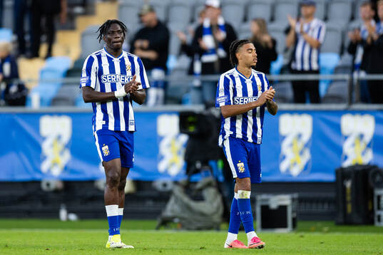 Rockson Yeboah and Sebastian Clemmensen look dejected