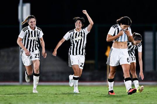 Remina Chiba of Juventus celebrates scoring 2-1
