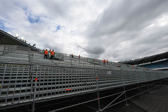 A temporary stand at Ullevi
