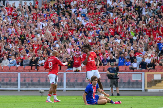Manchester Uniteds Bryan Mbeumo scores