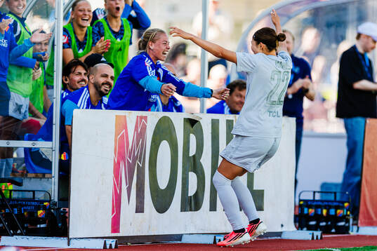Djurgårdens Maho Hirosawa jublar