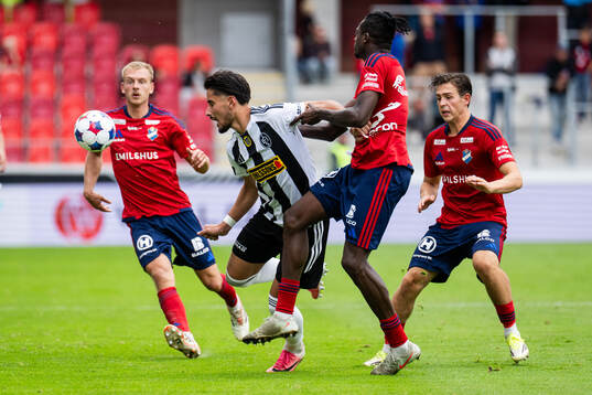 Landskronas Enes Hebibovic och Östers Kingsley Gyamfi