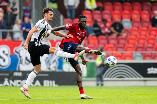 Landskronas Mathias Andreasen och Östers Kingsley Gyamfi