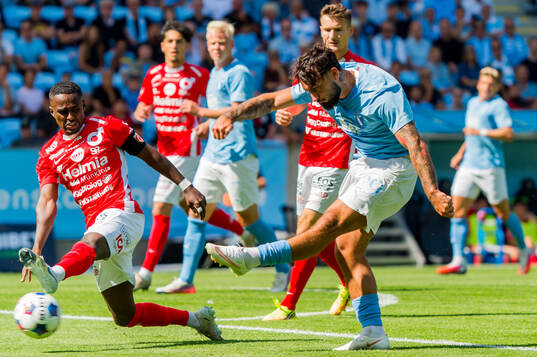 Degerfors Nahom Netabay och Malmö FFs Sead Haksabanovic