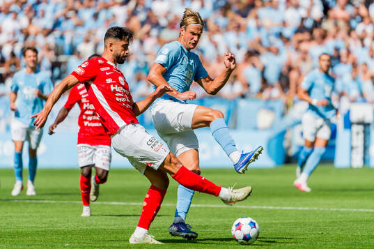 Degerfors Ahmad Faqa och Malmö FFs Erik Botheim